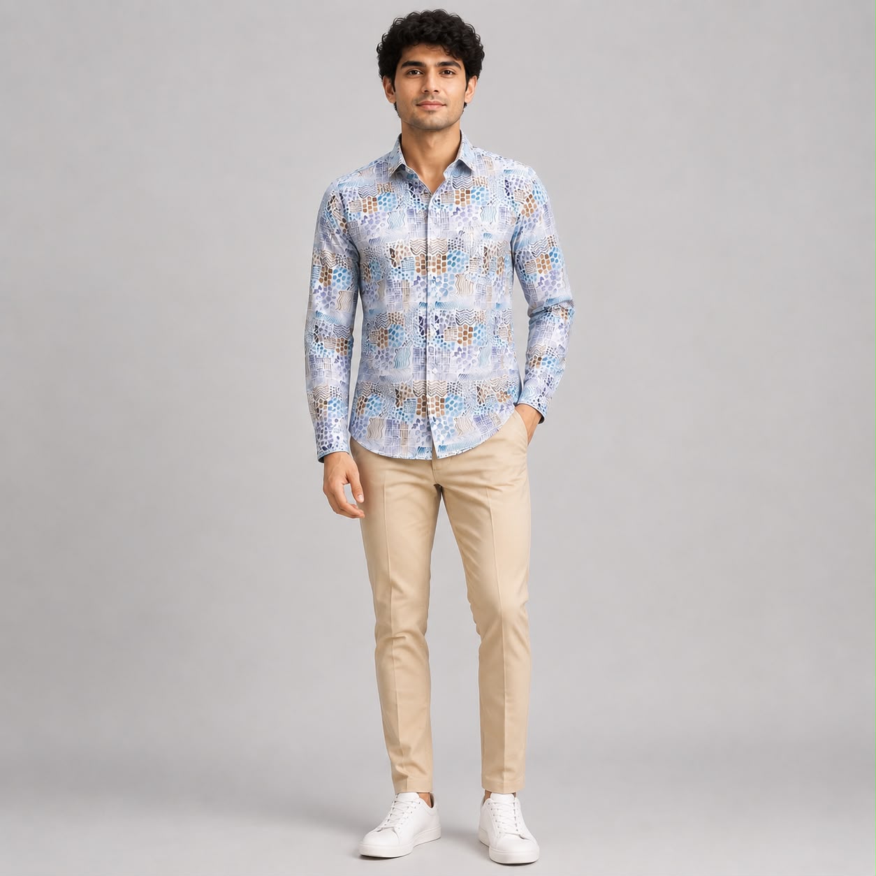 Arctic Grid Shirt for Men