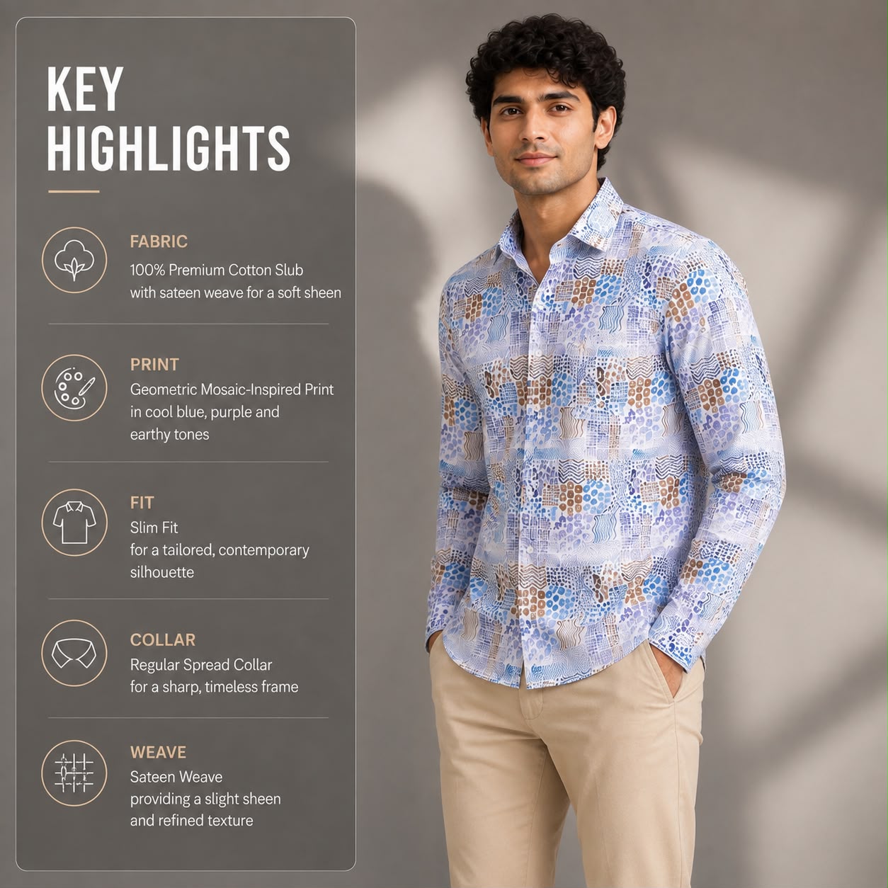 Arctic Grid Shirt for Men
