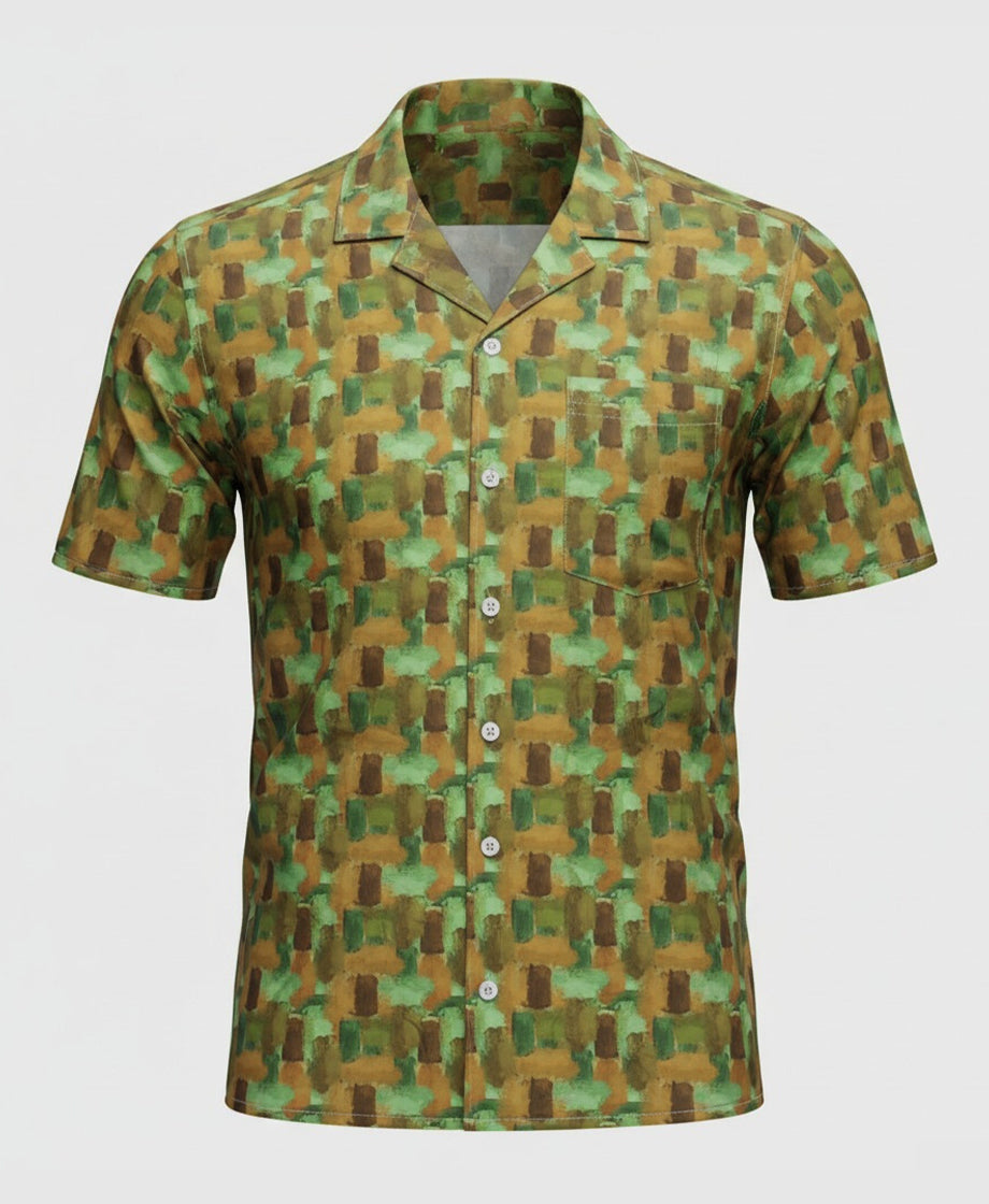 Green patterned shirt 